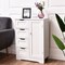 White 4-Drawer MDF Storage Cabinet with Adjustable Shelf for Bathroom or Bedroom